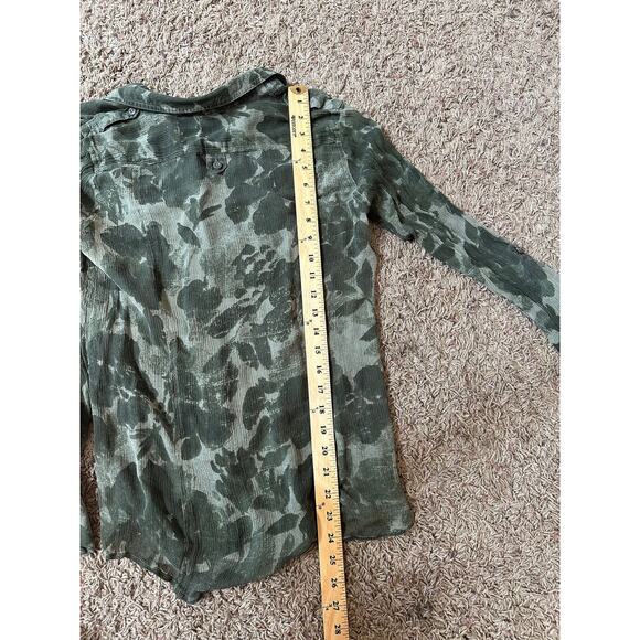 Eddie Bauer Women's Green Camo Button Up Shirt Camouflage Size LT - Picture 8 of 9